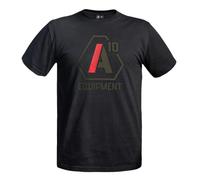 A10 Equipment T- Shirt Strong A10 Noir Logos Vert Olive/Rouge, Mixte