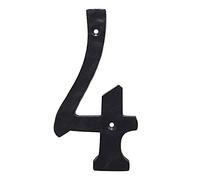 A10SHOP Numéro de porte en fonte martelée solide et lourde, 14 cm, noir (numéro 4)