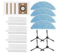 A12 Pro Kit de pièces de rechange pour aspirateur robot à vidange automatique avec 4 filtres, 4 serpillères, 4 sacs à poussière et 4 brosses latérales pour V9, V9 Pro, G9(A)
