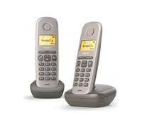 Gigaset A170 Duo - 2 téléphones DECT sans fil - écran avec rétro-éclairage - identification de l'appelant - 18 heures d'autonomie en conversation - répertoire avec 50 contacts, couleur taupe