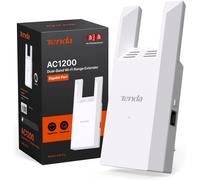 A18 Pro Powerful AC1200 WiFi Repeater, Gigabit Port WiFi Amplifier, 2 Antennas 3dBi Enhanced Signal Extender, AP Mode, Intelligent LED Signal, WPS, WPA2, APP Control