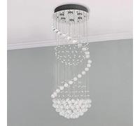 A1A9 Éclairage de Lustre en Cristal Moderne, Plafonnier K9 Clair, Lumières Encastrées à Sphère en Spirale pour Entrée de Couloir, Taille: D40cm H110cm