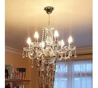 A1A9 Lustre en Cristal Maria Theresa, Plafonnier en Verre Cristal K9 Transparent avec 6 Bras, Luminaires Suspendus Modernes et élégants pour Salle à Manger, Salon, Couloir, Escalier