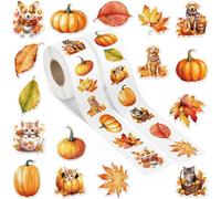 A1diee Lot De 1 000 Autocollants En Forme De Citrouille, Chiens, Chats, Feuilles D'érable, Pour Récompense, Scrapbooking, Ordinateurs Portables, Fêtes, Fenêtres, Décoration De Bouteille D'eau, 2