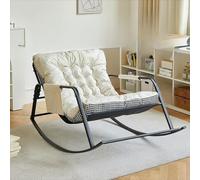 A1VETY Chaise à bascule pour terrasse et patio avec dossier réglable, chaise longue moderne pour balcon, espace de vie, idéal pour la sieste, le balcon (D)
