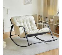 A1VETY Chaise à bascule pour terrasse et patio avec dossier réglable, chaise longue moderne pour balcon, espace de vie, idéal pour la sieste, le balcon (A)