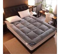 A1VETY Matelas futon japonais en polaire - Tapis tatami doux, pliable et portable - Taille complète - Pour chaise longue, lit d'invité, canapé de camping (gris, 180 x 200 cm)