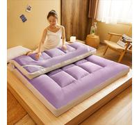 A1VETY Matelas futon japonais, tapis de couchage portable - pliable et enroulable - antidérapant pour dortoir, lit d'invités (violet clair, 90 x 200 cm)
