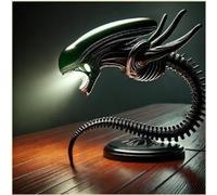 A1VETY Sci-fi Lampe de table LED 3D en résine extraterrestre, statue décorative sur le thème de l'espace noir, décoration de chambre/bureau, éclairage d'intérieur à collectionner, cadeau (2)