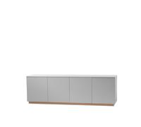 A2 Buffet Beam gris clair. socle en chêne huilé blanc