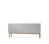 A2 Buffet Beam gris clair. structure en chêne huilé blanc