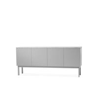 A2 Buffet Beam gris clair. structure gris clair. plateau en marbre carrara