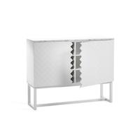 A2 Buffet Story blanc. dessus en marbre blanc. structure blanche