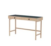 A2 Bureau Mind linoléum noir. tiroirs et pieds en chêne huilé blanc