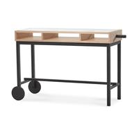 A2 Bureau Shift avec roues Chêne huilé blanc-noir