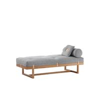 A2 Lit banquette Stay tissu gris. structure en chêne huilé