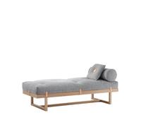 A2 Lit banquette Stay tissu gris. structure en chêne huilé blanc