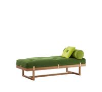 A2 Lit banquette Stay tissu vert. structure en chêne huilé