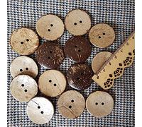 A2 - Lot de 8 boutons à coudre ronds à 2 trous de 30 mm, en noix de coco, grand bouton en noix de coco, respectueux de l'environnement.