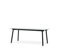 A2 Table à manger Corners chêne lasuré noir. verre