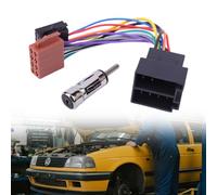 A200 Adaptateur Radio Universel pour Voiture SET, Adaptateur Poste Radio, Prise Autoradio, Câble Adaptateur Autoradio ISO, 16 Broches vers ISO avec Antenne DIN + Prolongement