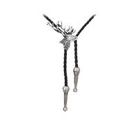 A21 Tête de cerf en étain sur une cravate Bolo