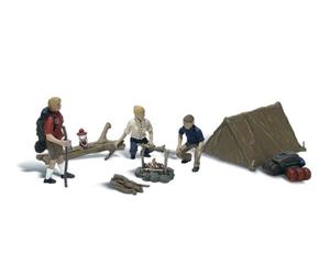 A2199 scène décor camping campeurs tente Woodland Scenics Ech N 1/160eme