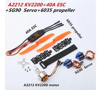 A2212 1000kv / 1400kv / 2200kv Moteur Sans Balai + 40a Esc + Sg90 9g Servo + 8060/6035 Hélice Système Combiné D& 39;Alimentation Rc Pour Avion Rc À Voilure Fixe ( 2200kv Motor+Servo+Propeller+40a Esc 