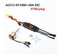 A2212 1000kv / 1400kv / 2200kv Moteur Sans Balai + 40a Esc + Sg90 9g Servo + 8060/6035 Hélice Système Combiné D& 39;Alimentation Rc Pour Avion Rc À Voilure Fixe ( 1000kv Motor+40a Esc Xt60 Plug Varian