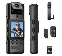 A23 Infrared Night Vision Mini Camera 1080P 180 Rotating Len Video Recorder Small Camcorder Police BodyCam Magnetic Clips(NO Card)
