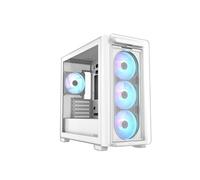 ASUS Boîtier PC A23 Plus TG ARGB – Ventilateurs ARGB préinstallés, panneau avant en maille, Blanc