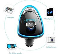 A27 Véhicule Bluetooth FM émetteur écran LCD Wireless Radio Adapter Smart Music Player Auto Kit avec Hands-Free Calling bleu