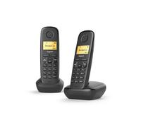 Gigaset Téléphone sans fil A270 Duo – ID d'appelant, Répertoire 80 noms, Mains libres, Noir
