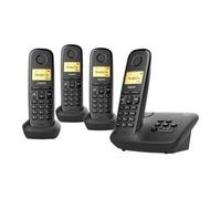 A270A Quattro - Téléphone sans fil - système de répondeur avec ID d'appelant - DECT\GAP - noir + 3 combinés supplémentaires