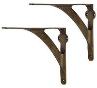 A29 5 7/20,3 cm classique laiton équerre pour étagère, Laiton Antique, Lot de 2