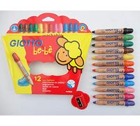 a2bsales Giotto Be Jumbo Lot de 12 crayons de couleur et taille-crayon en bois
