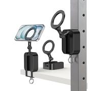 A2C Magnetic Support de téléphone magnétique avec Pince, Support de téléphone Pliable Multi-Surfaces pour Salle de Sport, Voyage et Bureau, réglable à 360°, iPhone 17/16/15/14/13/12, Samsung Galaxy