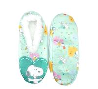 A2Z 1 paire de chaussons Snoopy sous licence officielle Peanuts - Doublées en fourrure douce - Chaussons d'intérieur confortables et chauds pour femme - Motif Snoopy Cartoon - Tailles 37 à 42, menthe