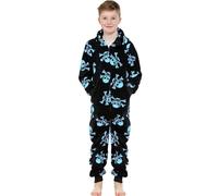 A2Z 4 Enfants Amusement Halloween Crâne Bones Grenouillère Pyjama Set - E.Soft 924 Black Blue 11-12