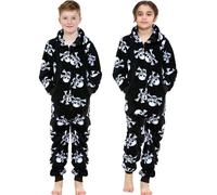 A2Z 4 Enfants Amusement Halloween Crâne Bones Grenouillère Pyjama Set - E.Soft 924 Black White 9-10