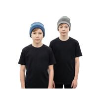 A2Z 4 Enfants Filles Garçons Bleu Foncé/Marine Bonnet Tricot Torsadé Doux Hiver Chaud Extensible Bonnet Crâne Taille unique