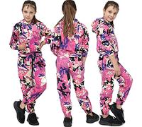 A2Z 4 Enfants Filles Garçons Unisexe Uni Survêtement À capuche Sweat Sweat - T.S Plain 105 Camo Baby Pink 13