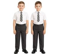 A2Z 4 Enfants Garçons Pantalon Uni Noir Jet Uniforme Scolaire - Boys UF Pant 780 Jet Black 2 Pack 13-14