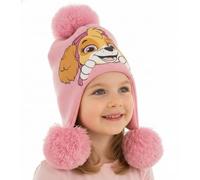 A2Z 4 Kids Bonnet unisexe Paw Patrol à pompon officiel Chase & Skye Winter sous licence officielle Bonnet tricoté avec pompon en acrylique doux et confortable Idéal pour 3-7 ans Taille unique, rose