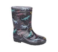 A2Z 4 Kids Bottes en caoutchouc dinosaures pour filles et garçons - Imprimé Raptor - Noir et rouge - Imperméables - En PVC - Avec doublure textile - Légères et antidérapantes - Pour promenades