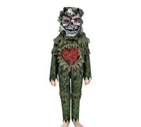 A2Z 4 Kids Costume d'Halloween monstre zombie pour garçons et filles avec masque - Déguisement horreur vert effrayant - Costume de monstre marais 6-8
