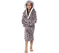 A2Z 4 Kids Doux Léopard Imprimé Peignoir Cage Robe De Chambre Nuisette Polaire - Bathrobe 125 Brown Leopard 11-12
