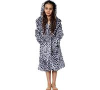 A2Z 4 Kids Doux Léopard Imprimé Peignoir Cage Robe De Chambre Nuisette Polaire - Bathrobe 125 Grey Leopard 9-10
