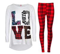 A2Z 4 Kids Enfants Filles Aiment À La Mode Haut Mode Legging Ensemble - New Love Set White 9-10