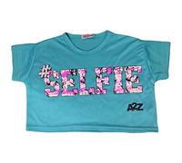 A2Z 4 Kids Enfants Filles Crop Top Designer Branché Floss - Crop Top Selfie Splash Turquoise 11-1